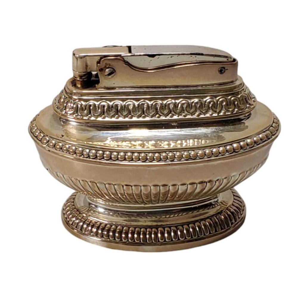 Vintage Ronson QUEEN ANNE Table Top Silver-Plate Urn Cigarette Lighter, USA